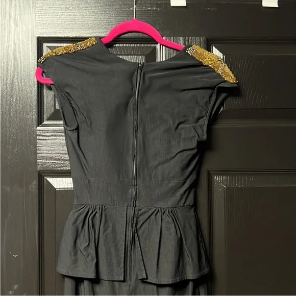 Stop Staring vintage inspired pinup retro Elegant Black Peplum Dress - Picture 10 of 15